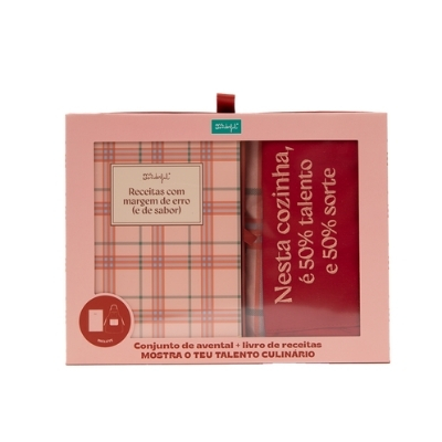 Conjunto de avental + livro de receitas - Receitas com margem de erro (e de sabor)