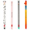 Legami - Conjunto de 4 canetas de gel apagável Farm Sweet Farm, canetas com tinta apagável termossensível, preto, rosa, verde, vermelho, apaga sem consumir a folha, ponta de 0,7 mm