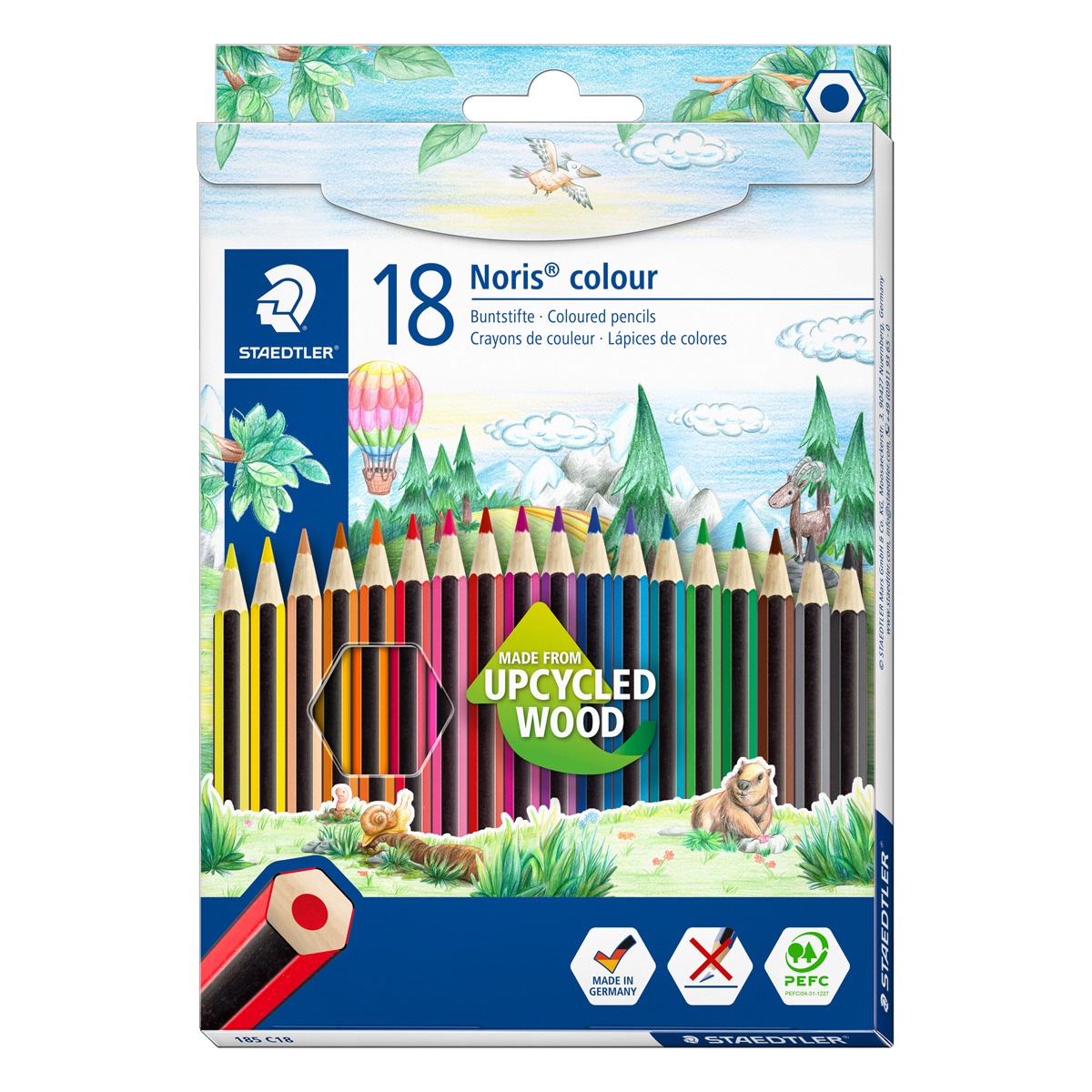 00106664410542____2__1200x1200 Lápis de cor STAEDTLER Noris Colour caixa com 18 cores