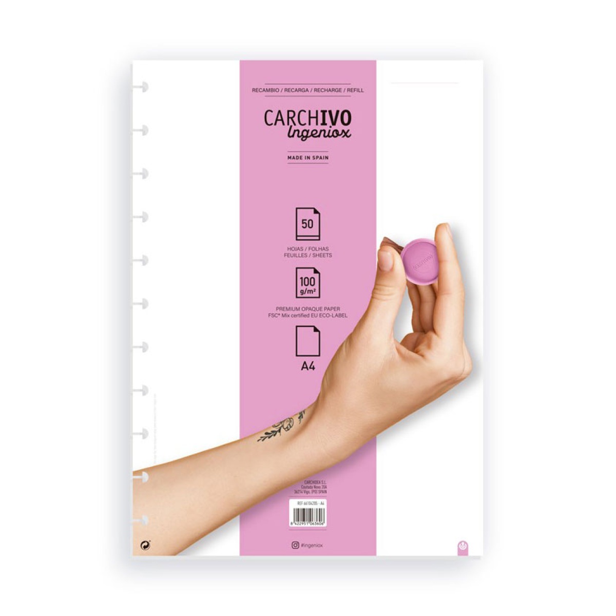 Recarga A4 para caderno INGENIOX liso 50 folhas