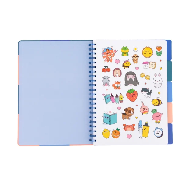 mrw-8445641076168-a4-notebook-with-fold-out-tabbed-dividers-after-class-slay-all-day_un_03 Caderno A5 com separadores After Class Mr. wonderful- Slay all day
