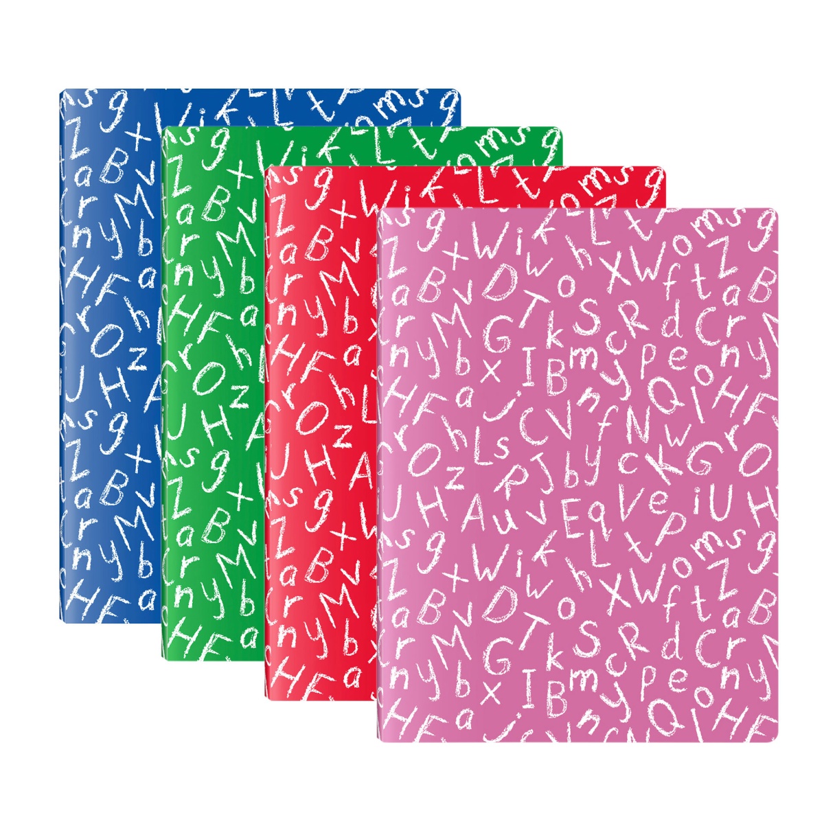 Caderno A5 capa plástica agrafado Simply quadriculado 48 folhas 90g sortido